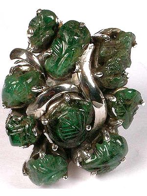 Carved Emerald Ring
