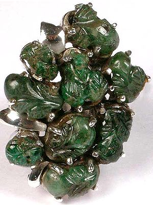 Carved Emerald Ring