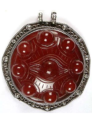 Carved Eye Pendant of Carnelian