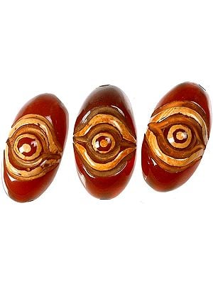 Carved Onyx Flat Eye (Ideal for Bracelet or Necklace Center)<br>(Price Per Piece)