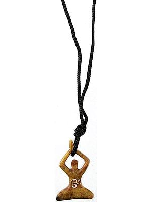Carved Yogi Necklace with Black Cord