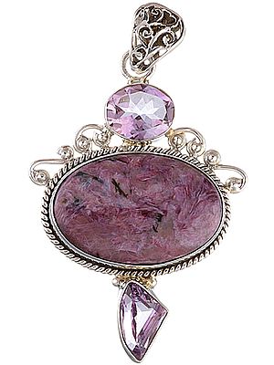 Chaorite Pendant with Faceted Amethyst