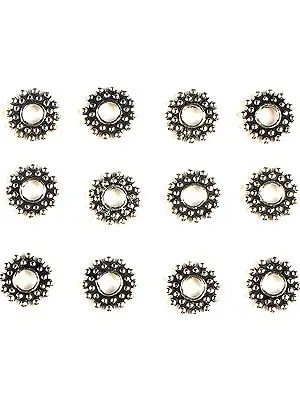 Circular Beads with Granular Rays (Price Per Six Pieces)