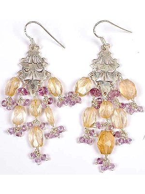 Citrine and Amethyst Earrings
