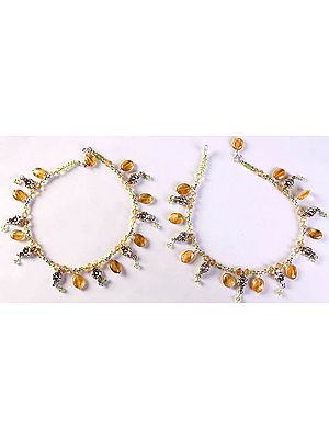 Citrine and Peridot Anklets (Price Per Pair)