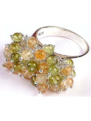 Citrine and Peridot Gypsy Ring