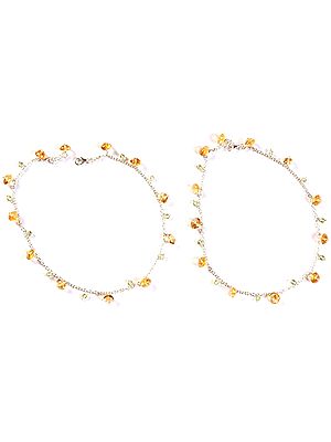 Citrine Anklets with Peridot (Price Per Pair)