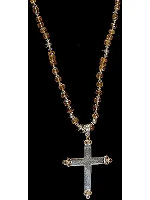 Citrine Cross Necklace
