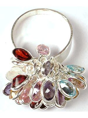 Colorful Gemstone Bunch Ring