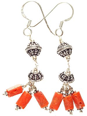 Coral Beaded Earrings