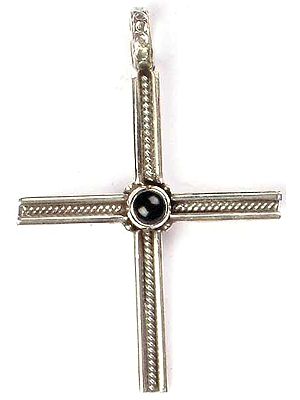 Cross Pendant with Black Onyx
