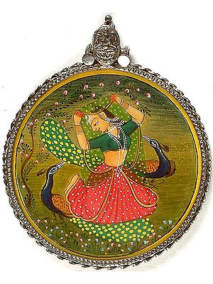 Dancing Pretty Woman With Peacocks