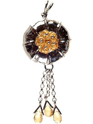 Designer Dangling Faceted Citrine Pendant