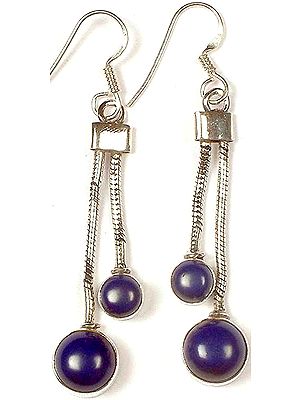 Dangling Lapis Lazuli Earrings