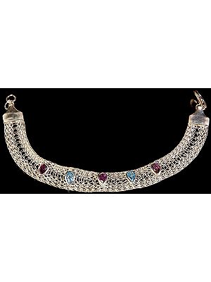 Designer Amethyst and Blue Topaz Bracelet