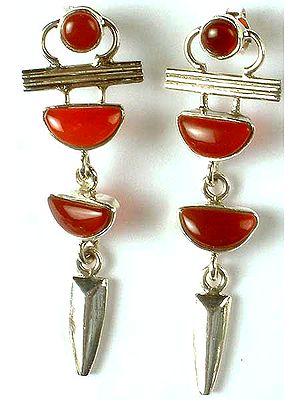 Designer Carnelian Post Earrings