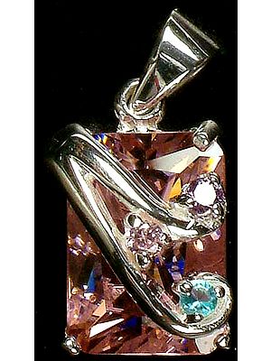 Designer Cubic Zirconia Pendant With Gemstones