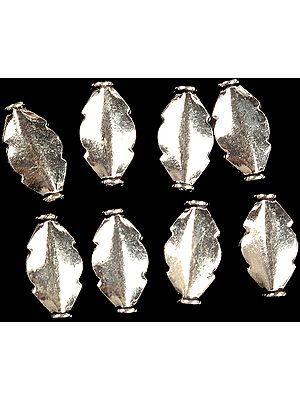 Designer Elongated Oval Sterling Flat Beads (Price Per Pair)