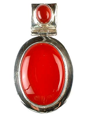 Double Stone Carnelian Pendant