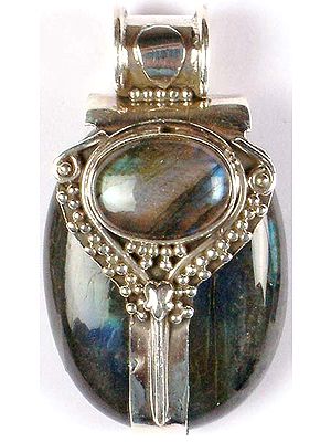 Double Stone Labradorite Pendant