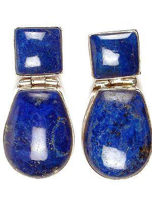 Double Stone Lapis Lazuli Post Earrings