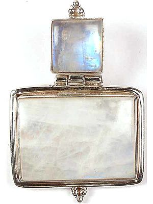 Double Stone Rainbow Moonstone Pendant