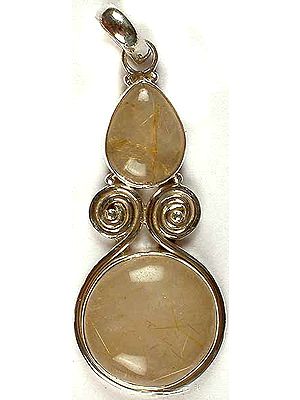 Double Stone Rutilated Quartz Pendant