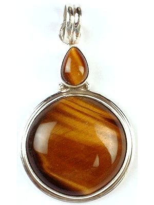 Double Stone Tiger Eye Pendant