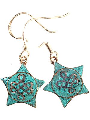 Endless Knot Inlay Earrings (Ashtamangala)
