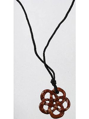 Endless Knot Necklace with Black Cord