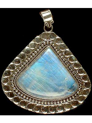 Expanded Tear Drop Rainbow Moonstone Pendant