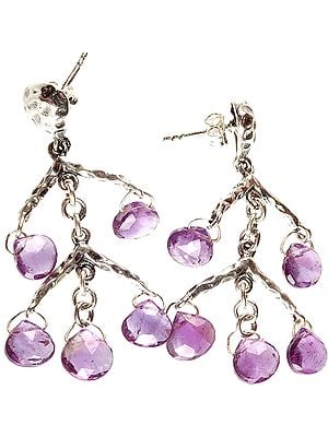 Faceted Amethyst Briolette Earrings