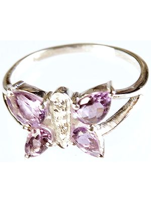 Faceted Amethyst Butterfly Ring