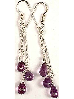 Faceted Amethyst Drop Earrings