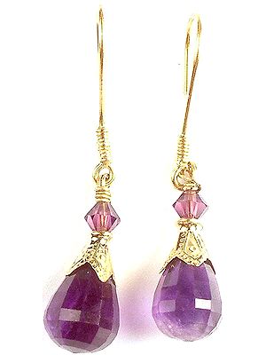 Faceted Amethyst Drop Earrings