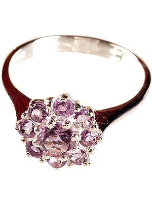 Faceted Amethyst Finger Ring