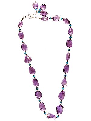 Faceted Amethyst Necklace with Apatite