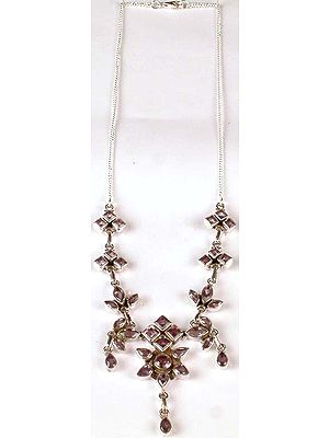 Faceted Amethyst Necklace with Dangle