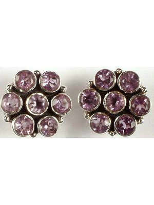Faceted Amethyst Post Earrings