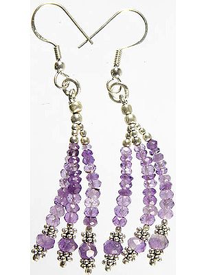Faceted Amethyst Shower Earrings