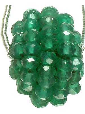 Faceted Beaded Green Onyx Necklace Center