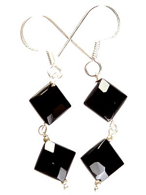 Faceted Black Onyx Earrings