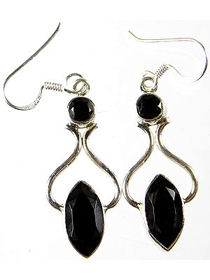 Faceted Black Onyx Earrings