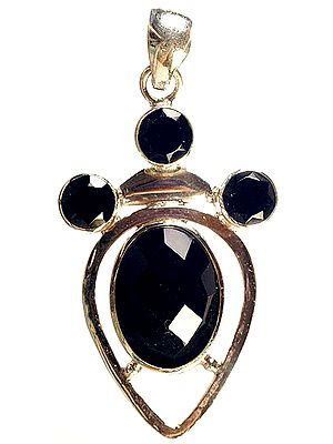 Faceted Black Onyx Pendant