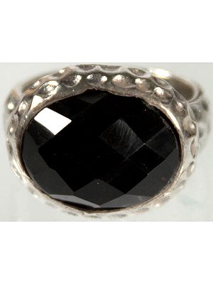 Faceted Black Onyx Ring
