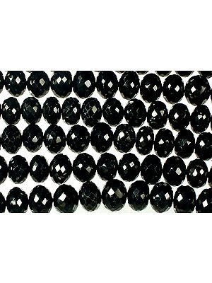 Faceted Black Onyx Rondells