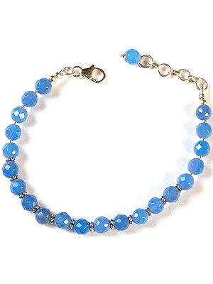 Faceted Blue Chalcedony Bracelet
