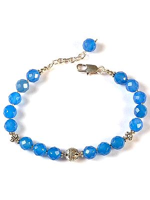 Faceted Blue Chalcedony Bracelet