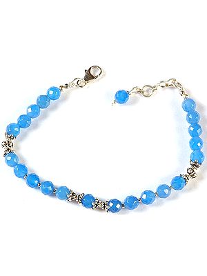 Faceted Blue Chalcedony Bracelet