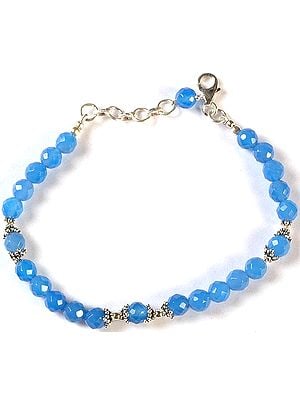 Faceted Blue Chalcedony Bracelet